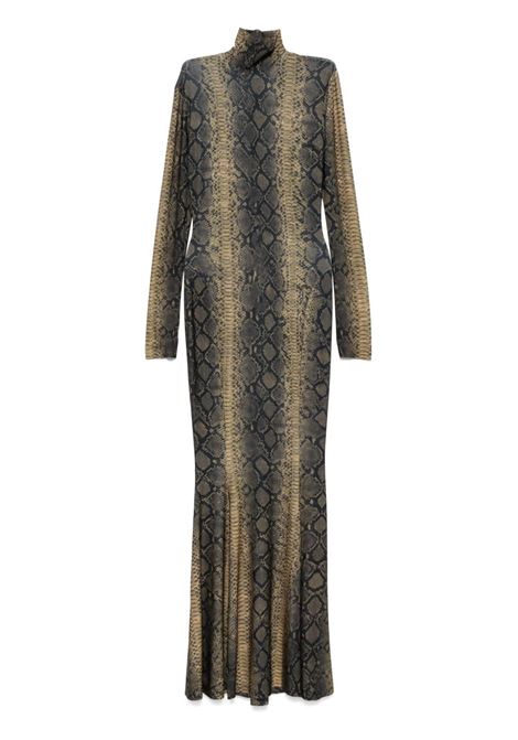 Green snakeskin-print maxi dress Norma kamali - women NORMA KAMALI | KK4243PL251302